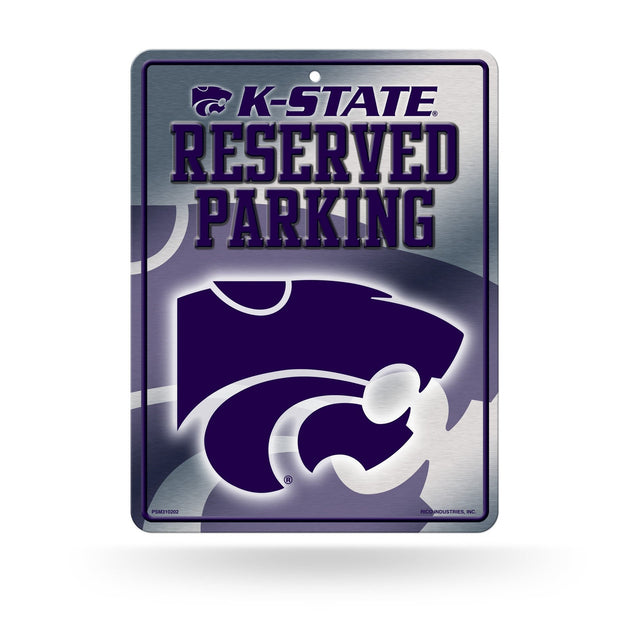 Letrero de metal para estacionamiento de Kansas State Wildcats