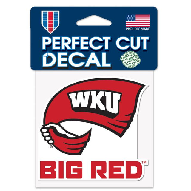 Calcomanía con eslogan de los Western Kentucky Hilltoppers, corte perfecto, color, 4" x 4"