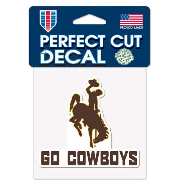 Wyoming Cowboys SLOGAN Perfect Cut Color Decal 4" x 4"