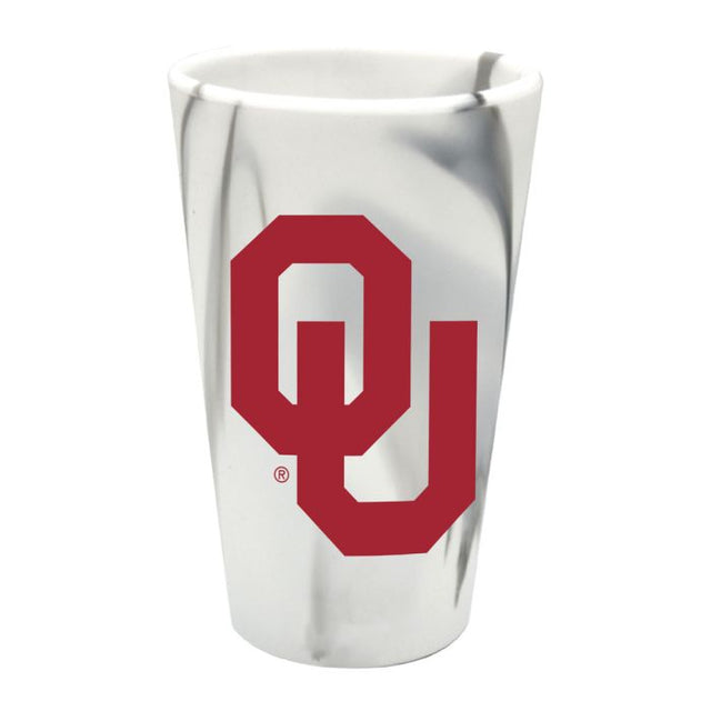 Oklahoma Sooners MOUNTAIN MARBLE 16 oz Silicone Pint Glass