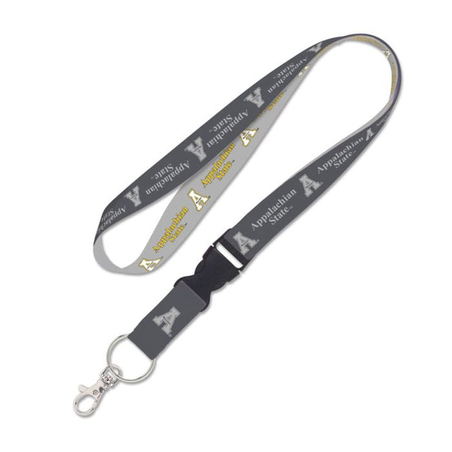 Appalachian State Mountaineers CHARCOAL Lanyard w/detachable buckle 1"