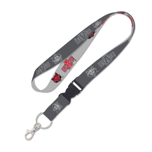 Arkansas State Red Wolves CHARCOAL Lanyard w/detachable buckle 1"