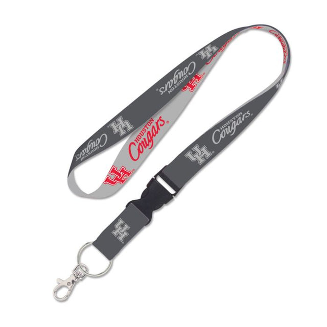 Houston Cougars CHARCOAL Lanyard w/detachable buckle 1"