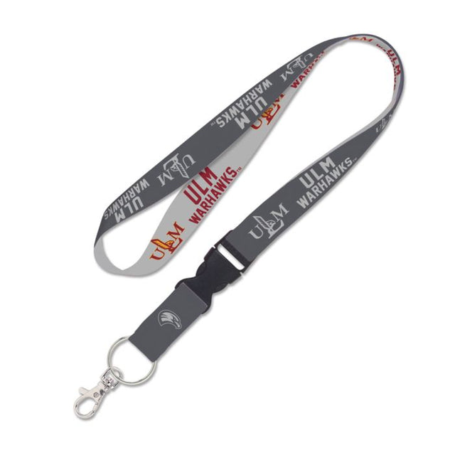 Louisiana - Monroe War Hawks CHARCOAL Lanyard w/detachable buckle 1"