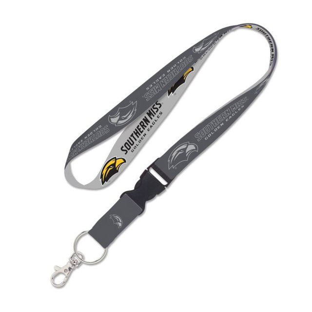 Southern Miss Golden Eagles CHARCOAL Lanyard w/detachable buckle 1"