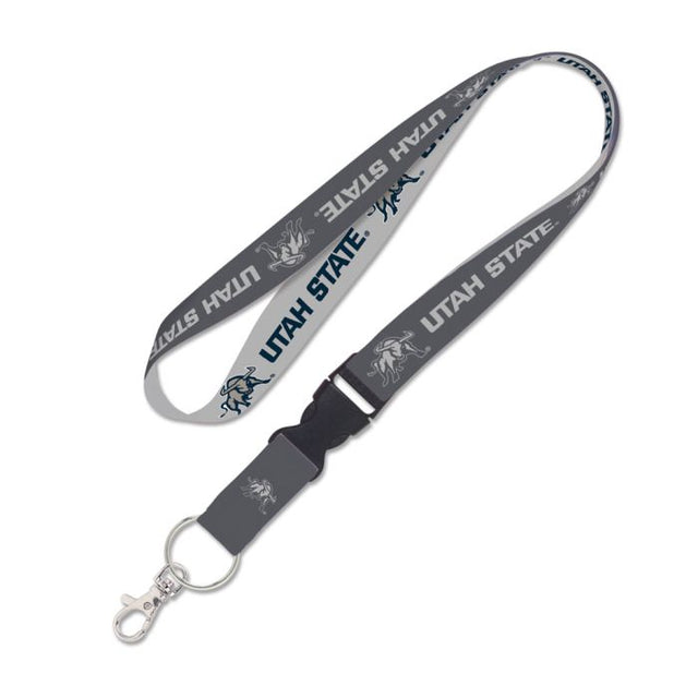 Utah State Aggies CHARCOAL Lanyard w/detachable buckle 1"