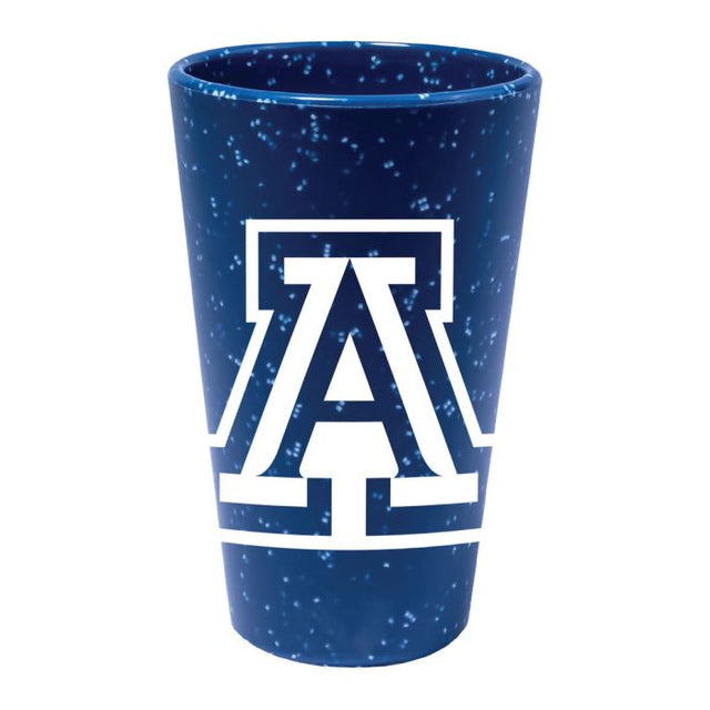 Vaso de pinta de silicona de 16 oz con diseño de Arizona Wildcats BLUE SPECKLE