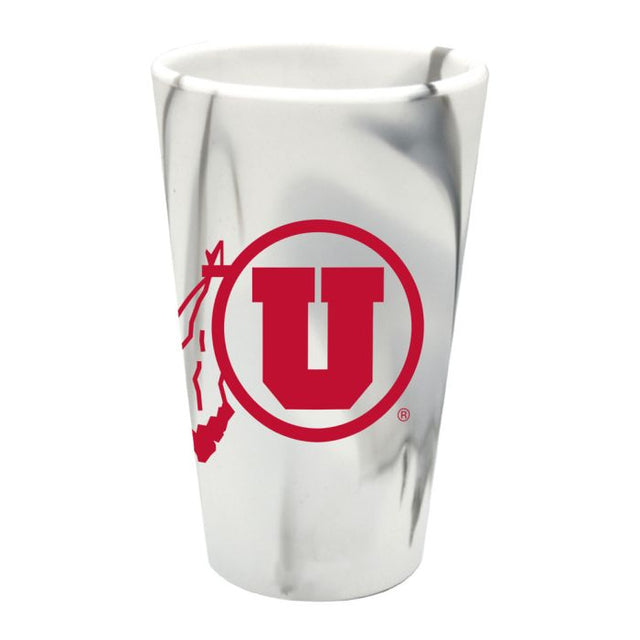 Utah Utes MOUNTAIN MARBLE 16 oz Silicone Pint Glass