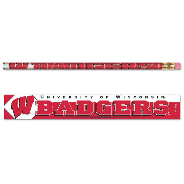 Paquete de 6 lápices de Wisconsin Badgers