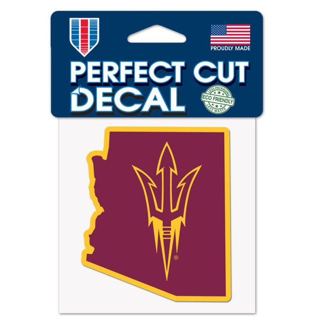 Calcomanía de color de corte perfecto de Arizona State Sun Devils de 4" x 4"