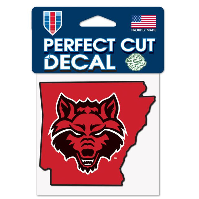 Arkansas State Red Wolves Perfect Cut Color Decal 4" x 4"