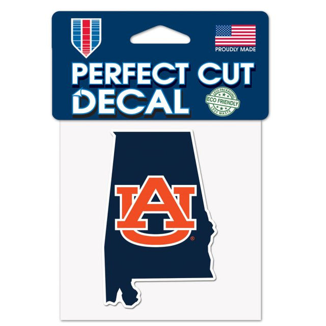 Calcomanía de color de corte perfecto de Auburn Tigers de 4" x 4"