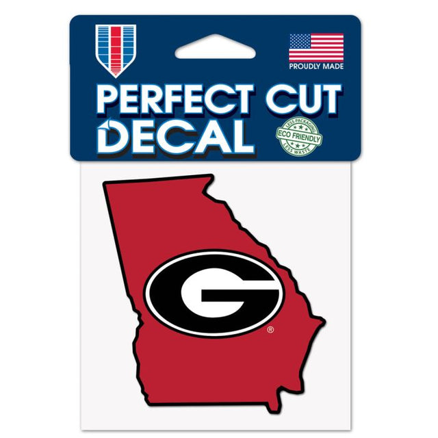 Georgia Bulldogs STATE SHAPE Perfect Cut Color Decal 4" x 4"