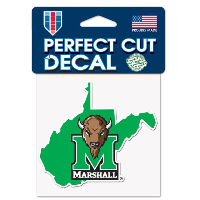 Marshall Thundering Herd 完美切割彩色贴花 4 英寸 x 4 英寸