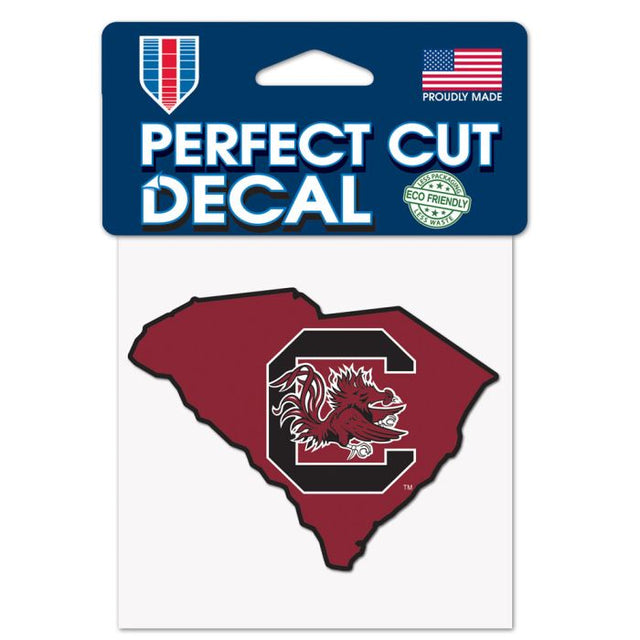 South Carolina Gamecocks STATE SHAPE Perfect Cut Color Decal 4" x 4"