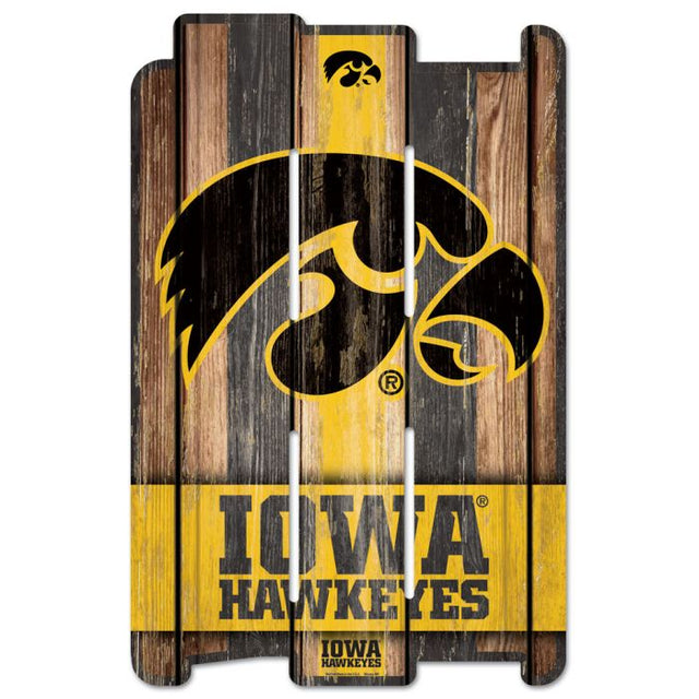 Letrero de madera para cerca de Iowa Hawkeyes