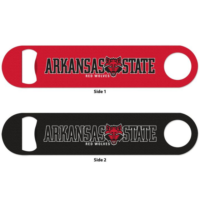 Abridor de botellas de metal de 2 lados de Arkansas State Red Wolves