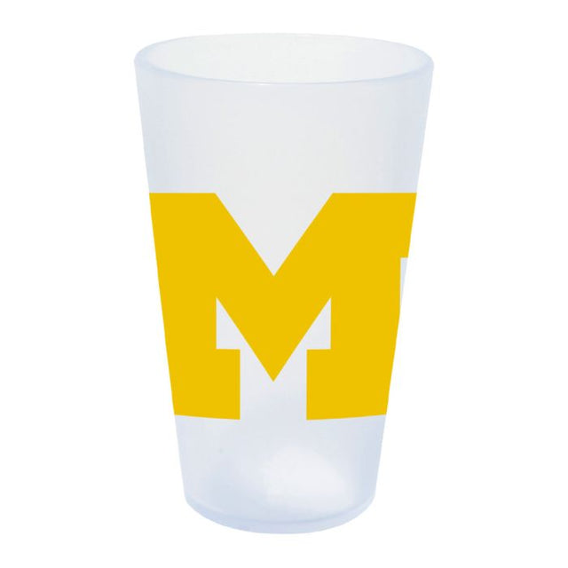 Vaso de pinta de silicona de 16 oz de los Wolverines de Michigan