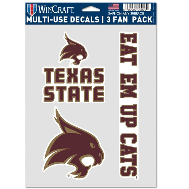 Paquete multiusos para 3 fanáticos de los Texas State Bobcats