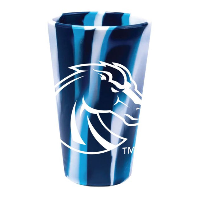 Vaso de pinta de silicona de 16 oz con diseño de olas del océano de los Boise State Broncos