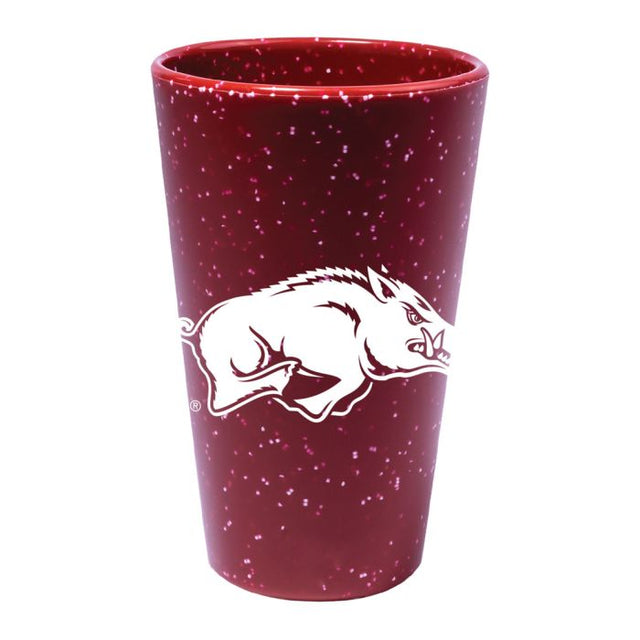 Arkansas Razorbacks RED SPECKLE 16 oz Silicone Pint Glass