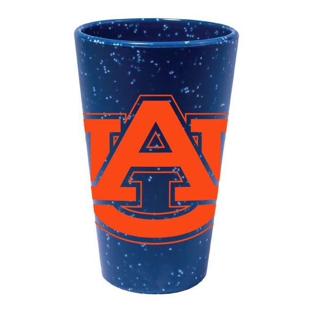 Vaso de pinta de silicona de 16 oz con diseño de los Auburn Tigers con el logo BLUE SPECKLE