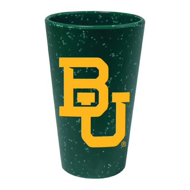 Vaso de pinta de silicona de 16 oz con diseño de los Baylor Bears en color verde moteado