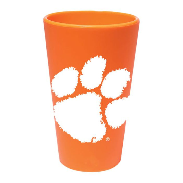 Vaso de pinta de silicona de 16 oz color naranja de Clemson Tigers