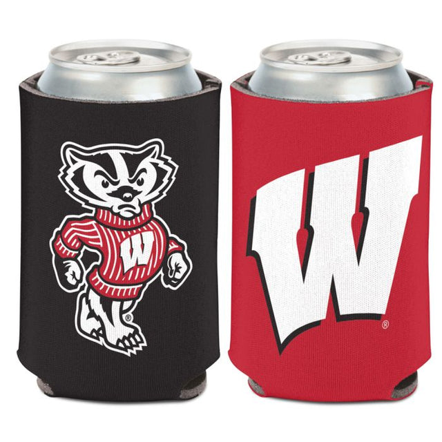 Enfriador de latas de 2 colores Wisconsin Badgers de 12 oz.