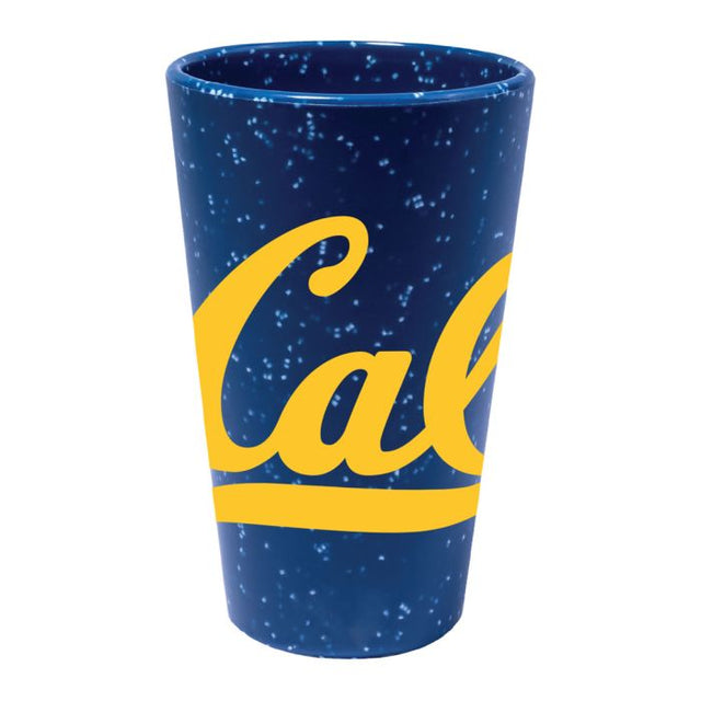 Vaso de pinta de silicona de 16 oz con diseño de los California Golden Bears, con el logo BLUE SPECKLE