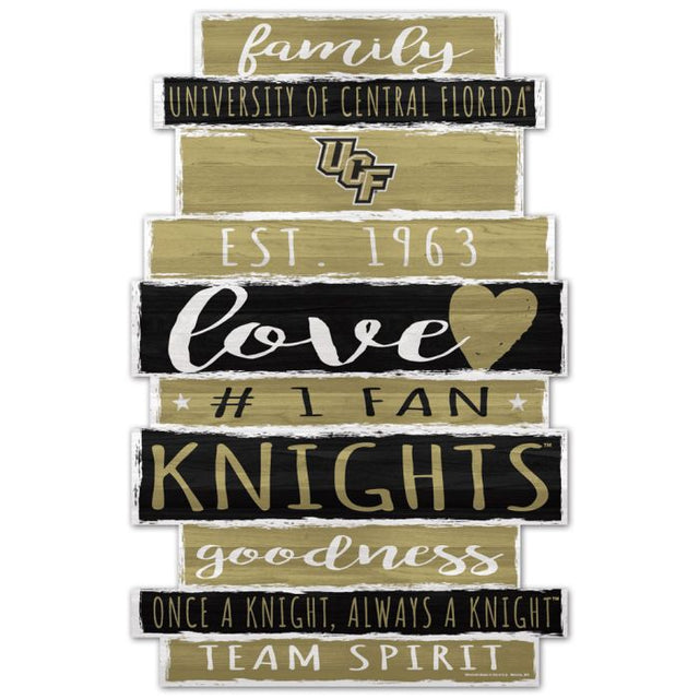 Letrero de madera de los UCF Knights de 11" x 17" y 1/4" de grosor