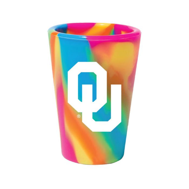 Vaso de chupito de silicona de 1,5 oz con el logo HIPPIE HOP de los Oklahoma Sooners