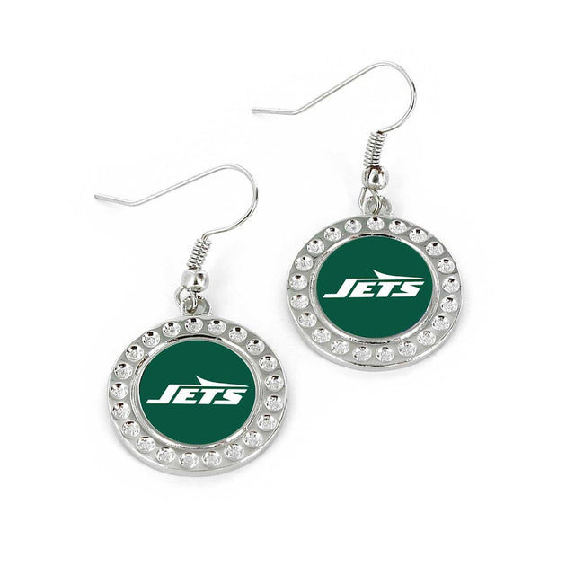 Pendientes con hoyuelos de los New York Jets (FJ-1080) -ER-959-11