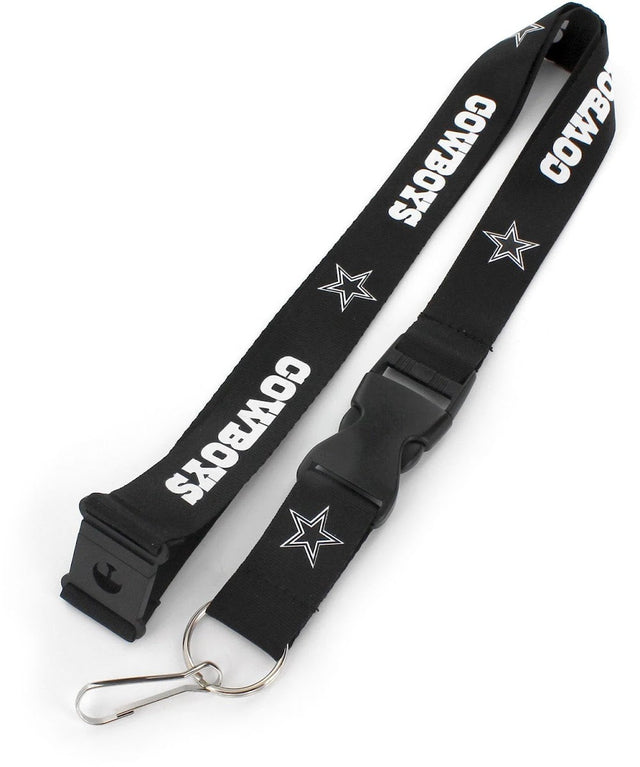 Cordón para el cuello del equipo Dallas Cowboys (BLANCO Y NEGRO) -LN-095-17-BW