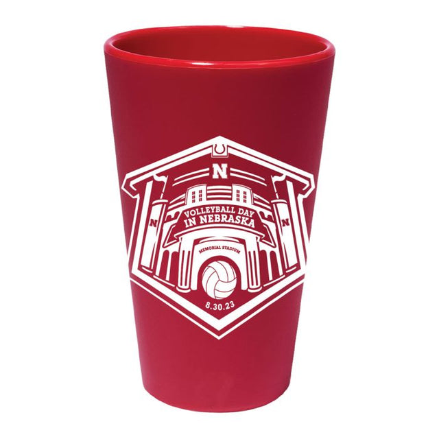 Vaso de pinta de silicona de 16 oz de los Nebraska Cornhuskers