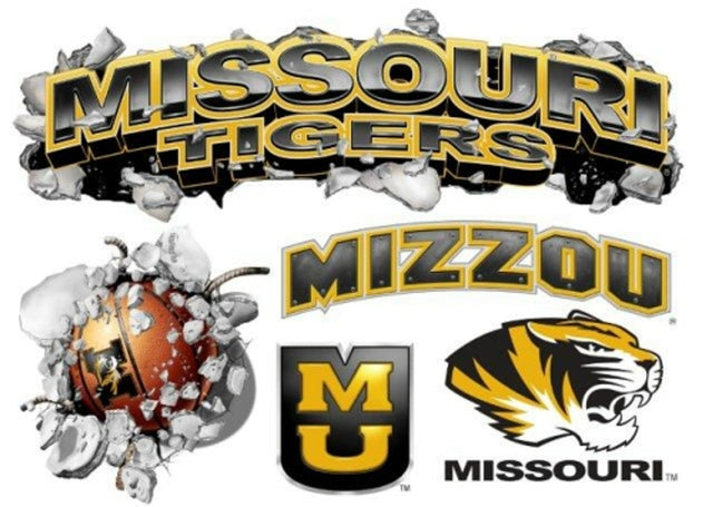 Calcomanía de Missouri Tigers Wallcrasher con logotipo múltiple de 3 pies