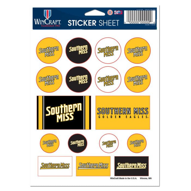 Southern Miss Golden Eagles Vinyl Sticker Sheet 5" x 7"