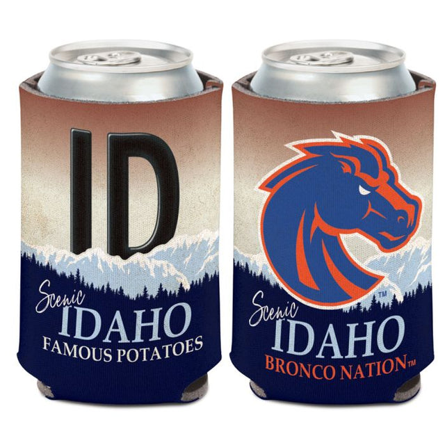 Enfriador de lata con placa de matrícula de Boise State Broncos de 12 oz.