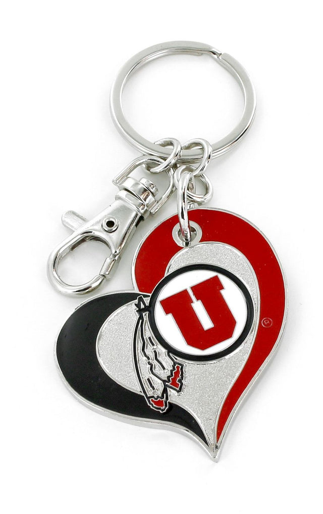 Utah Utes Swirl Heart Keychain Ccp-Kt-287-23