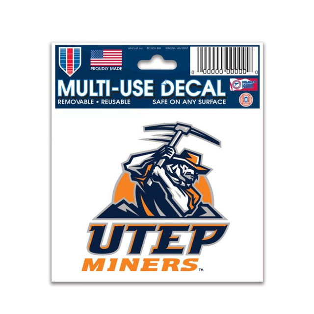 Calcomanía multiusos de UTEP Miners de 3" x 4"