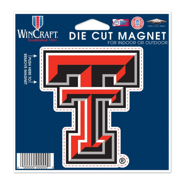 Imán troquelado de los Texas Tech Red Raiders de 4,5" x 6"