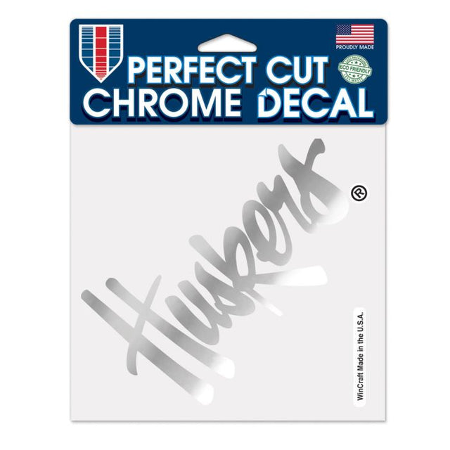 Nebraska Cornhuskers Chrome Perfect Cut Decal 6" x 6"