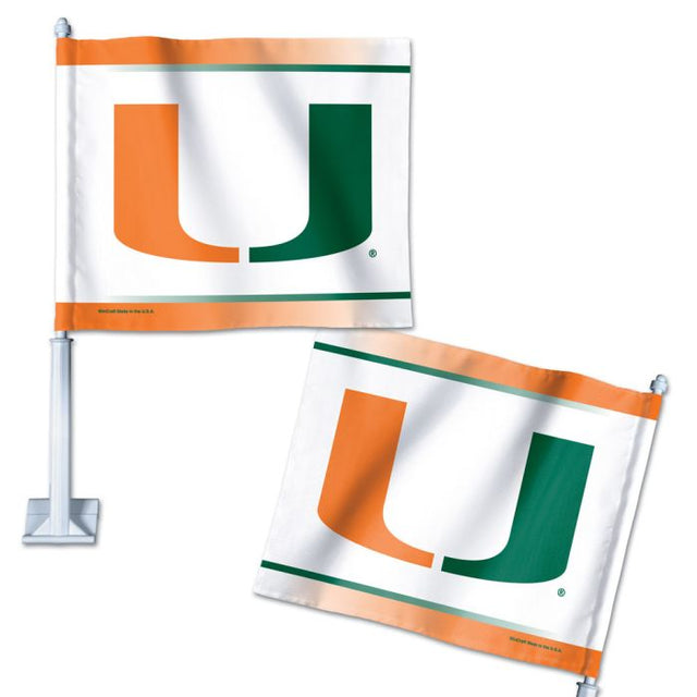 Bandera para auto de los Miami Hurricanes, 11,75" x 14"