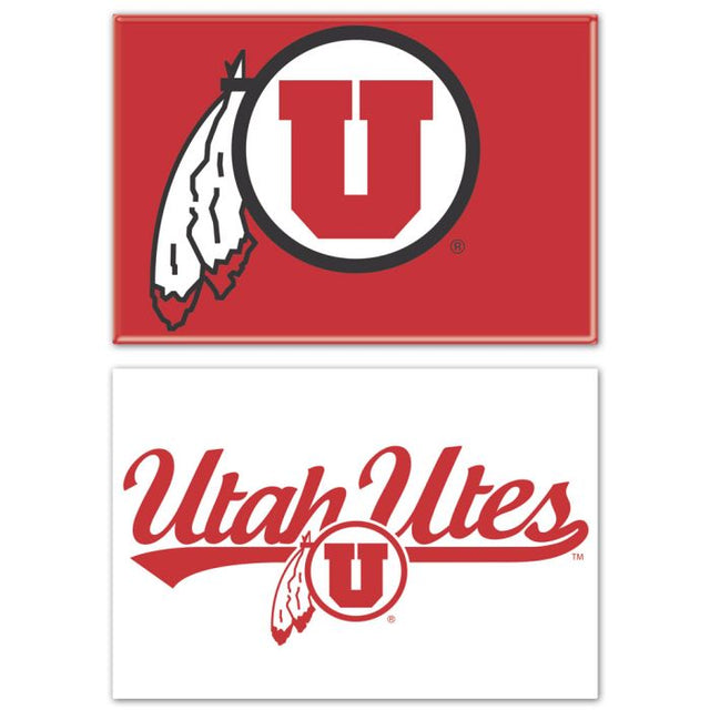 Utah Utes Rectangle Magnet, 2pack 2" x 3"