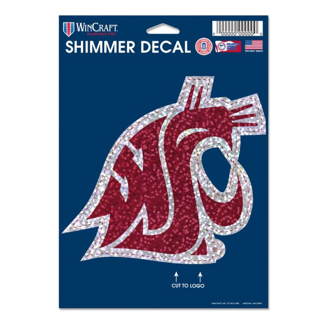 Washington State Cougars Shimmer Decals 5" x 7"