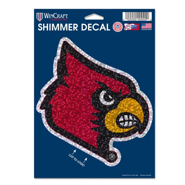 Louisville Cardinals Shimmer Decals 5" x 7"