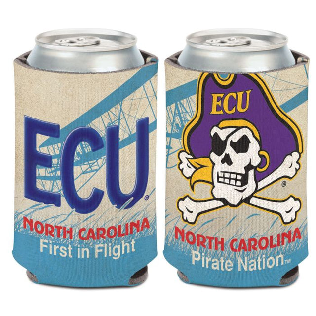 Enfriador de lata con placa de matrícula de East Carolina Pirates de 12 oz.