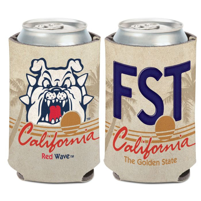 Enfriador de lata con placa de matrícula de Fresno State Bulldogs de 12 oz.