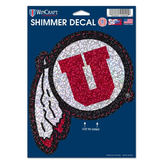 Utah Utes Shimmer Decals 5" x 7"