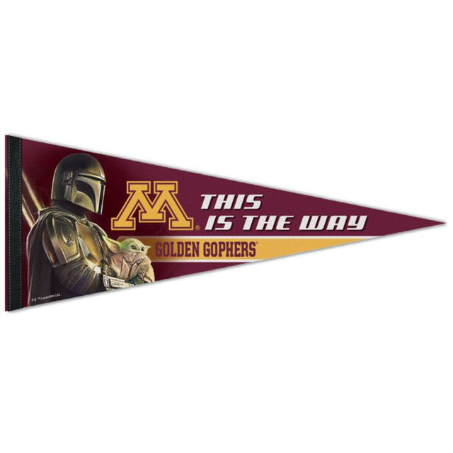 Banderín premium de Minnesota Golden Gophers / Star Wars MANDALORIAN de 12" x 30"